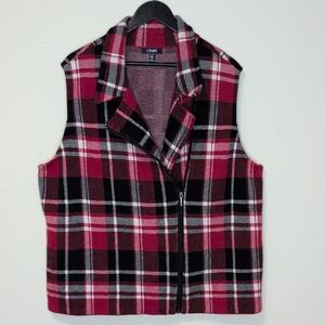 Chaps Red and Black Plaid Vest
